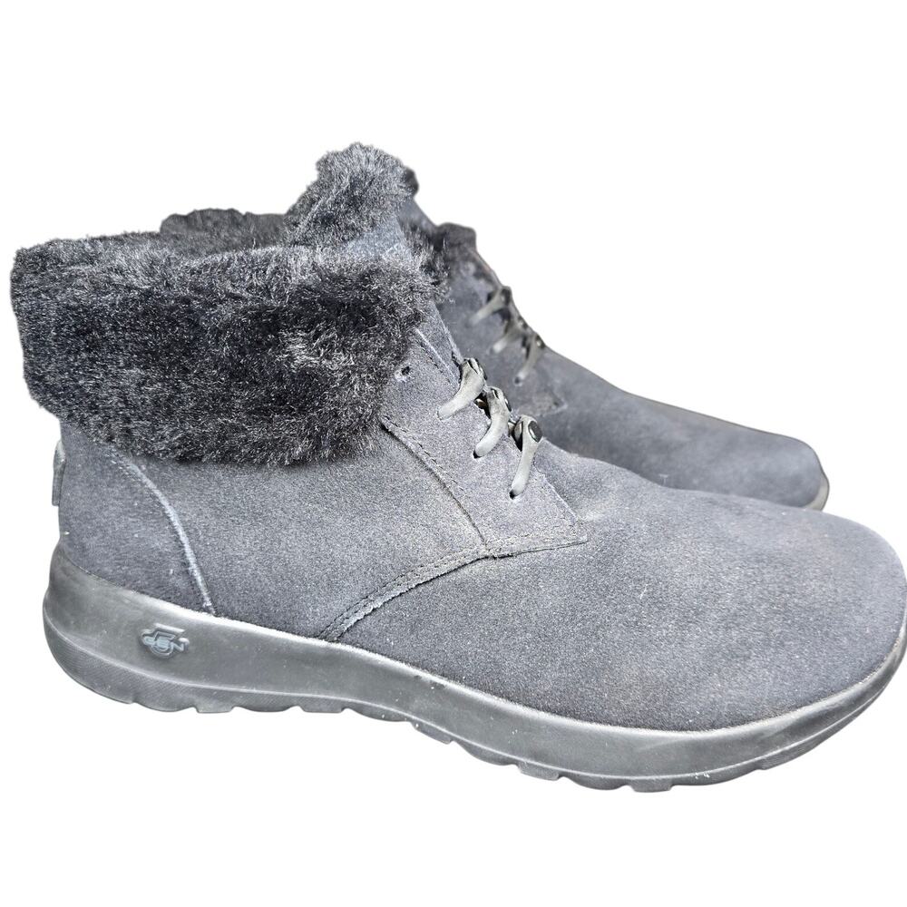 SKECHERS Women's Lace-Up Ankle Oxford Boots On-The-Go Joy Black 15506 Size 8